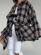 Classic Plaid Camisa Feminina