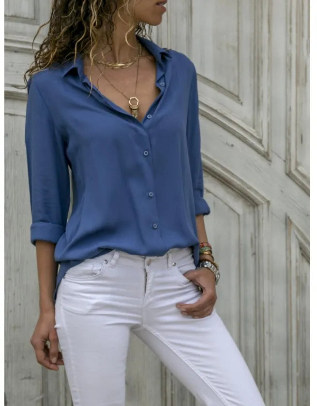 Chiffon Elegance Camisa Feminina