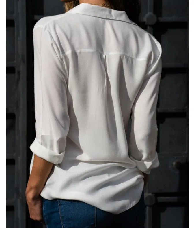 Chiffon Elegance Camisa Feminina