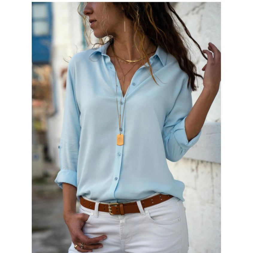 Chiffon Elegance Camisa Feminina