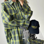 Classic Plaid Camisa Feminina