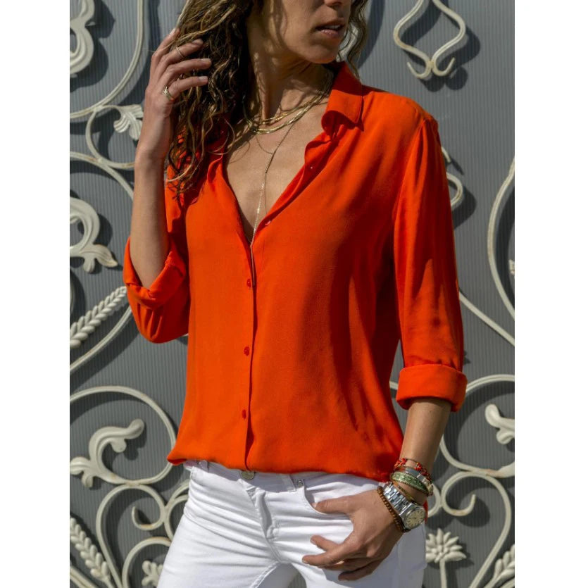 Chiffon Elegance Camisa Feminina