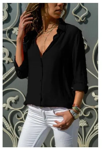 Chiffon Elegance Camisa Feminina