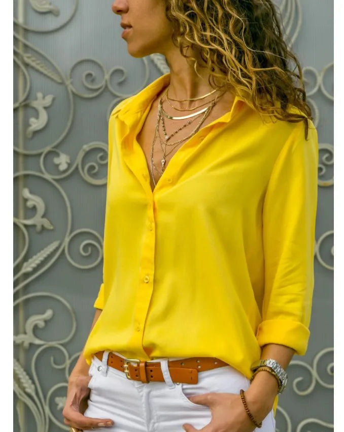 Chiffon Elegance Camisa Feminina