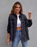 Camisa Jeans Retro Feminina