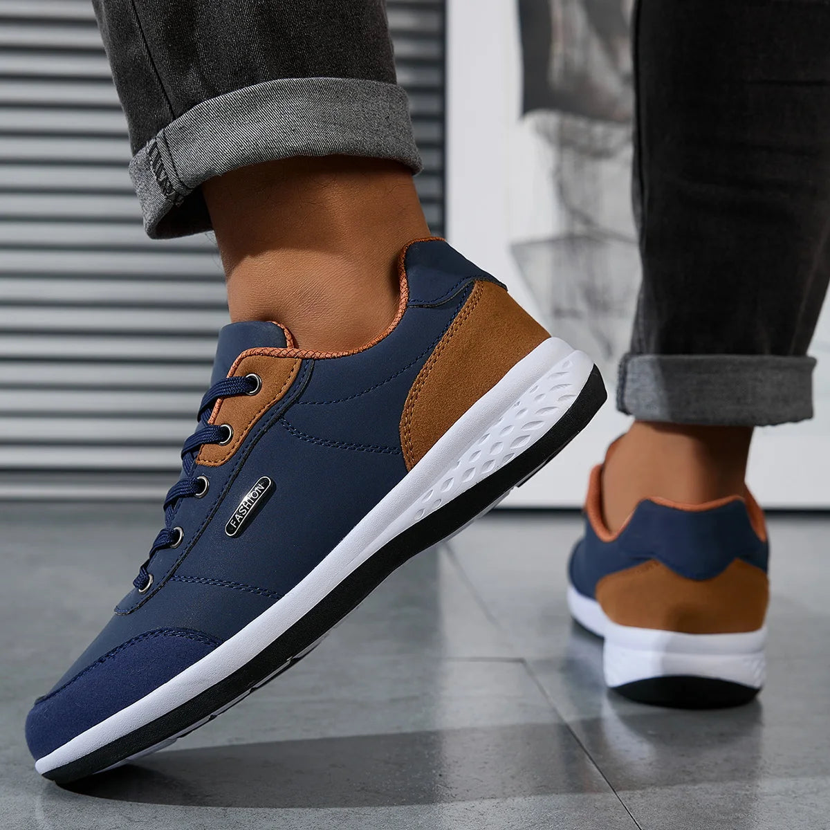 Tênis Masculino Casual De Couro