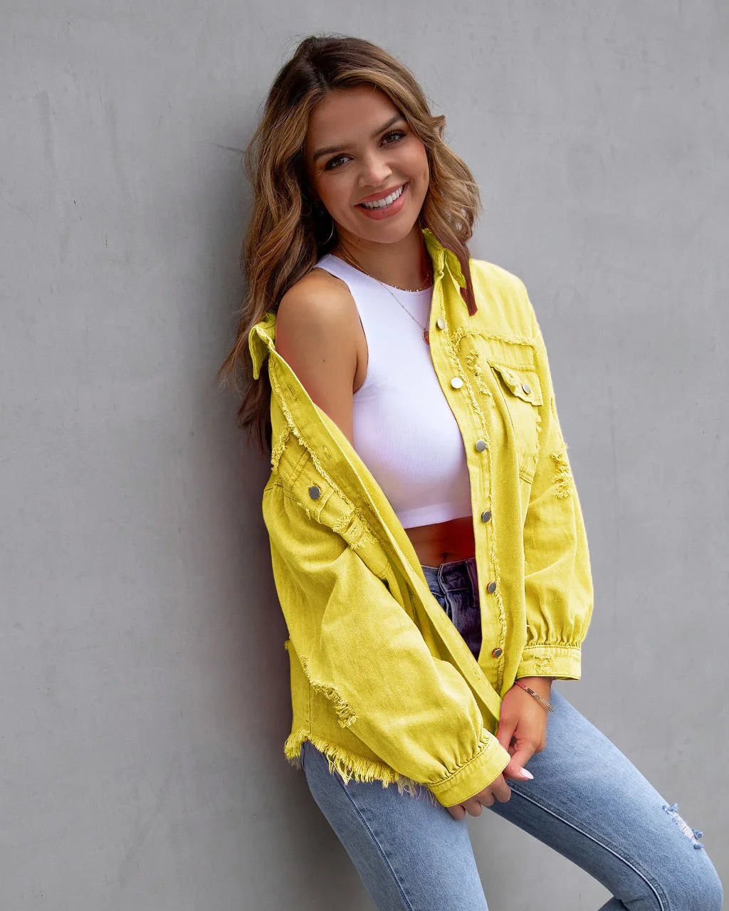 Camisa Jeans Retro Feminina