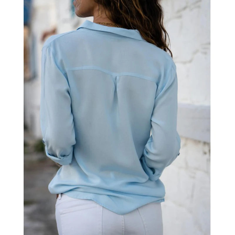 Chiffon Elegance Camisa Feminina