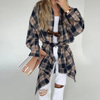 Classic Plaid Camisa Feminina